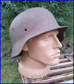 Original German Helmet M40 Relic of Battlefield WW2 World War 2 Number ET64