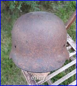 Original German Helmet M40 Relic of Battlefield WW2 World War 2 Number ET64