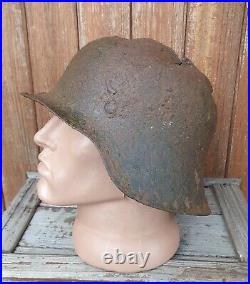 Original German Helmet M42 Damage Relic of Battlefield WW2 World War 2 Size 62