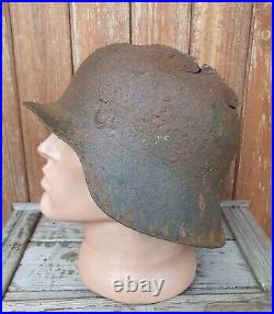 Original German Helmet M42 Damage Relic of Battlefield WW2 World War 2 Size 62