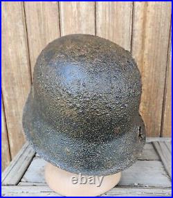 Original German Helmet M42 Headshot Damages Decal Number Relic Battlefield WW2