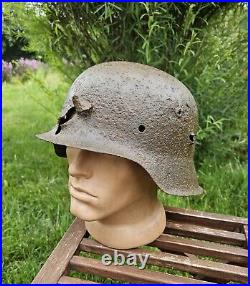 Original German Helmet M42 Headshot Damages Relic of Battlefield WW2 Numbers