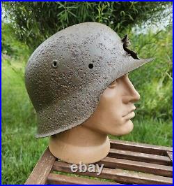 Original German Helmet M42 Headshot Damages Relic of Battlefield WW2 Numbers