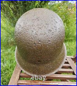 Original German Helmet M42 Headshot Damages Relic of Battlefield WW2 Numbers