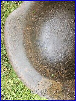 Original German Helmet M42 Headshot Damages Relic of Battlefield WW2 Numbers