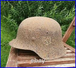Original German Helmet M42 Relic of Battlefield WW2 World War 2 Decal Liner
