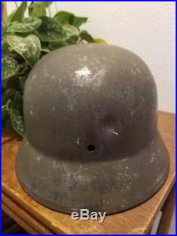Original German Luftwaffe WW2 WWII M35 Helmet Q64 #767 Ghost Decal Stahlhelm