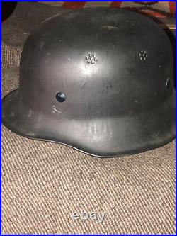 Original German Police Firefighting Helmet WW2 WW II Feuerwehr M1934 Estate Find