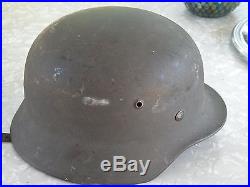 Original German WW2 Helmet with liner and Eagle decal 1940 Schiele Loburg world