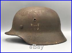 Original German WW2 M40 Semi Relic Helmet WWII Army Bringback with Partial Liner