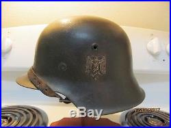 Original German WW2 M-42 Named helmet with liner