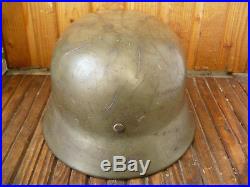 Original German WW2 Steel Helmet M-40, size 64, restoration with liner