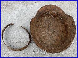 Original German WW2 Winter Cameo M35 Helmet Shell With Liner Band