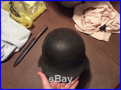 Original German WW2 m42 ND Helmet with Liner Band, NS64