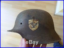 Original German ww2 double decal helmet Finnish Army decals
