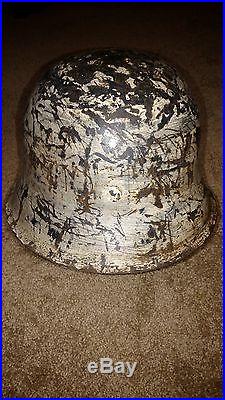 Original M42 WW2 German winter camo helmet
