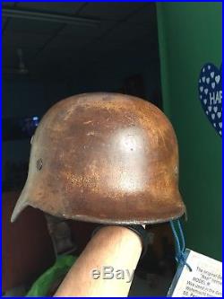 Original Nice Rare Quality WW2 German Eastfield Troops M-35 Helmet w. Certificate