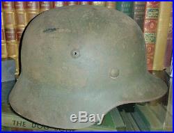 Original Veteran WW2 Take Home German M35 Double Decal Helmet ET62