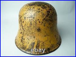Original WW1 / WW2 German Army M18 Transitional Relic Helmet Amazing Paintwork