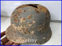 Original WW2 German Airforce Luftwaffe Helmet Relic Fantastic Paintwork Named