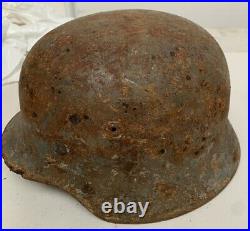 Original WW2 German Army Relic Helmet Loads of paint Named