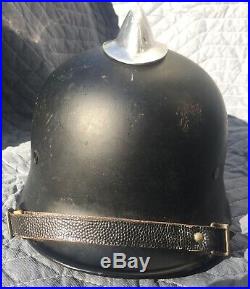 Original WW2 German Fire Fireman's Police Helmet With Comb and Nice Liner NoRsv