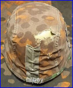 Original WW2 German Helmet Cover Waffen early Planetree 5/6 type 1