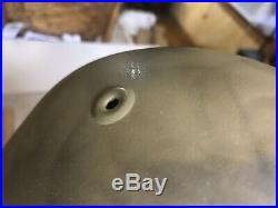Original WW2 German Helmet M40 Shell Quist 64 With Reproduction Liner / Goggles