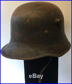 Original WW2 German Helmet W Pads & Chin Buckle