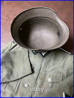 Original WW2 German M35 Beaded Helmet Shell (size 68)
