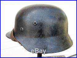 Original WW2 German M40 Helmet SE 64 + Vet Capture Paper Liner Chinstrap m35 m42