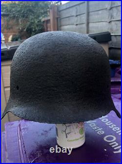 Original WW2 German M42 Helmet Relic with Liner Band