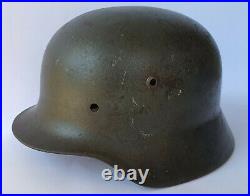 Original WW2 German Military Steel Helmet M. 35 Wehrmacht Heer Feldgrau Stahlhelm
