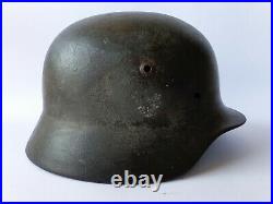 Original WW2 German Military Steel Helmet M. 35 Wehrmacht Heer Feldgrau Stahlhelm