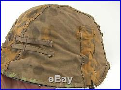 Original WW2 German Waffen ZZ soldiers camouflage helmet oak leaf camo cover