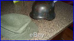 Original WW2 German helmet and M43 cap lot