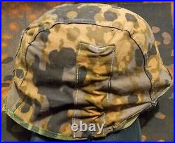 Original WW2 German helmet cover Waffen late plane tree type 1