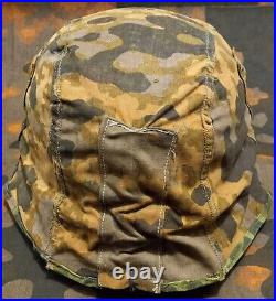 Original WW2 German helmet cover Waffen late plane tree type 1