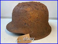 Original WW2 Normandy Relic German Army Wehrmacht Helmet SOLID SHELL #10