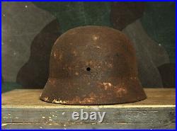 Original WW2 Relic German Helmet M35 / from Kurland Pocket / Winter Camo