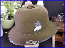 Original WW2 WWII 1942 German Tropical Pith Helmet Hat A. P. G