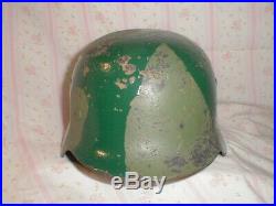 Original WW2 WWII German M 42 Helmet that started as M 35 Africa Italy
