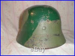 Original WW2 WWII German M 42 Helmet that started as M 35 Africa Italy