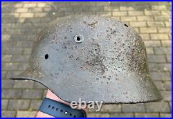 Original WW2 WWII German Wehrmacht soldier M40 Helmet relic from battlefield #60
