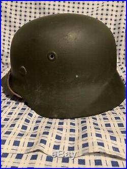 Original WW2 WWII German helmet M40 (64) With Reproduction Liner