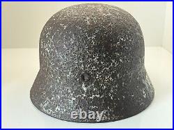 Original WW2 WWII German soldier M40 Helmet from Kurland battlefield #83