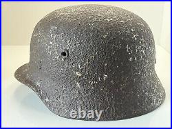 Original WW2 WWII German soldier M40 Helmet from Kurland battlefield #83