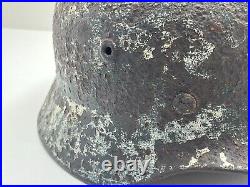 Original WW2 WWII German soldier M40 Helmet from Kurland battlefield #83