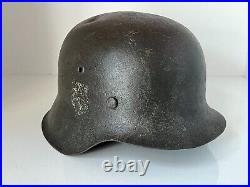 Original WW2 WWII German soldier M42 Helmet from battlefield