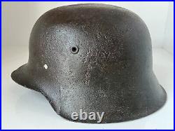 Original WW2 WWII German soldier M42 Helmet from battlefield